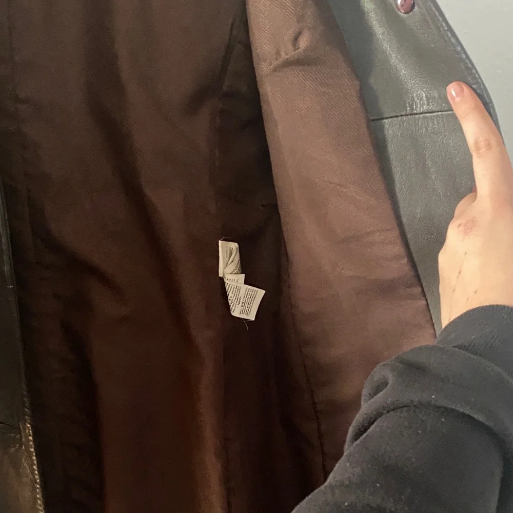 Zara Sleek Black Genuine Real Leather Jacket: Black and Brown - Picture 4 of 16